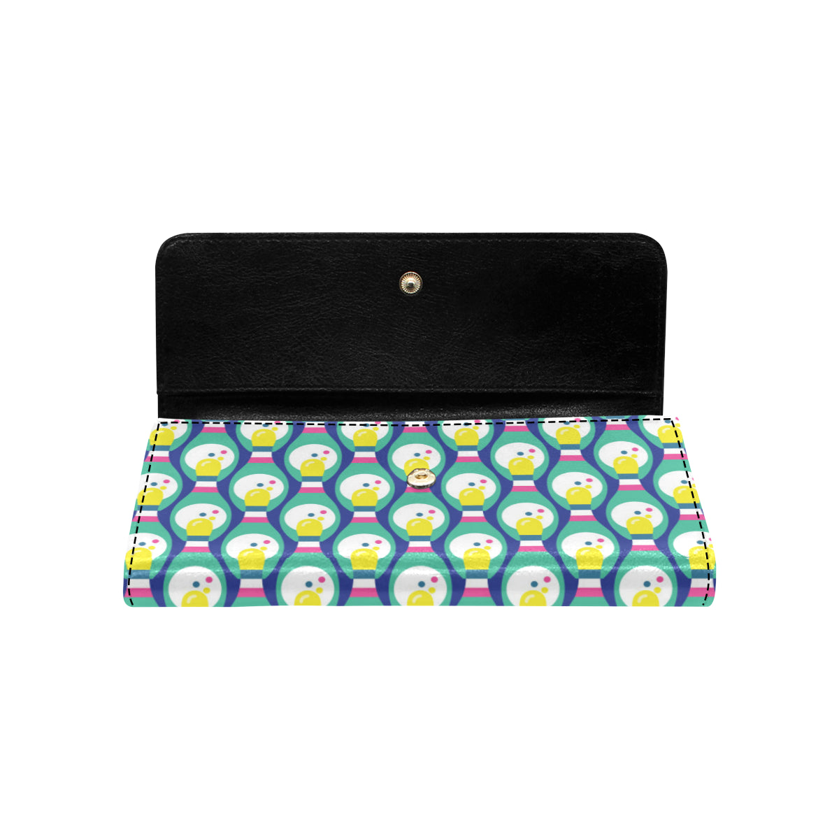 Bowling Pattern Print Design 04 Women's Trifold Wallet