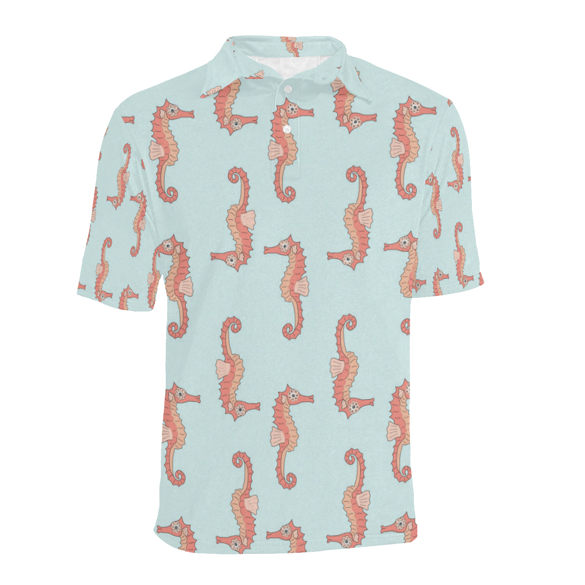 SeaHorse Pattern Print Design 01 Men Polo Shirt
