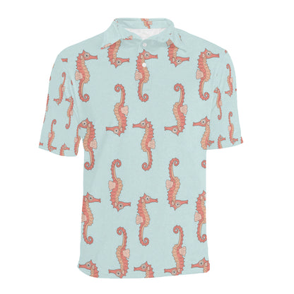 SeaHorse Pattern Print Design 01 Men Polo Shirt