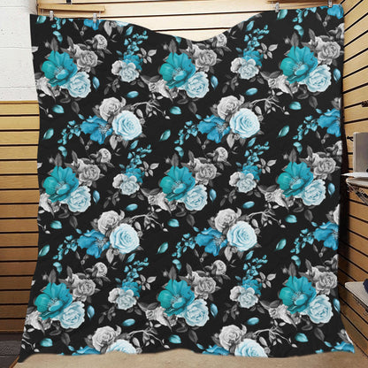 Rose Pattern Print Design A02 Premium Quilt