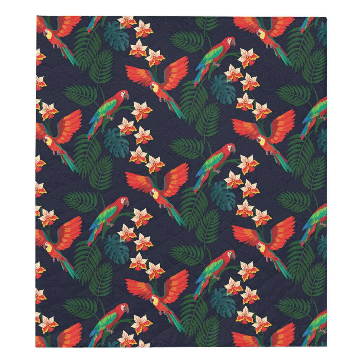 Macaw Pattern Print Design 02 Premium Quilt