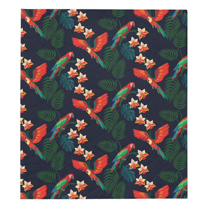 Macaw Pattern Print Design 02 Premium Quilt