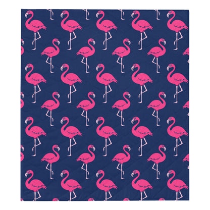 Pink Flamingo Pattern Premium Quilt