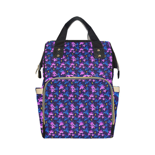 Palm Tree Night Scene Design Print Diaper Bag Backpack