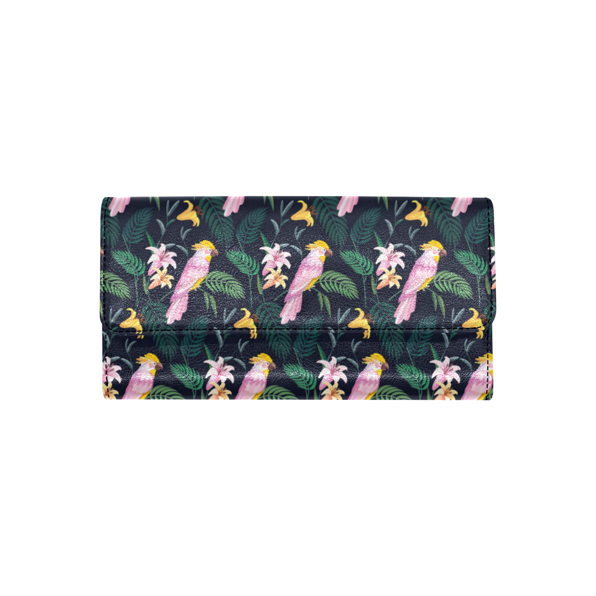 Cockatoo Pattern Print Design 03 Women's Trifold Wallet