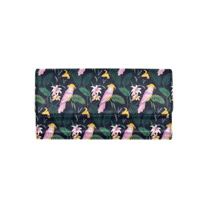 Cockatoo Pattern Print Design 03 Women's Trifold Wallet