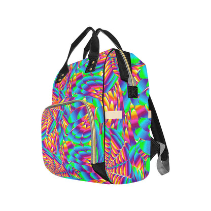 Psychedelic Trippy Pattern Diaper Bag Backpack