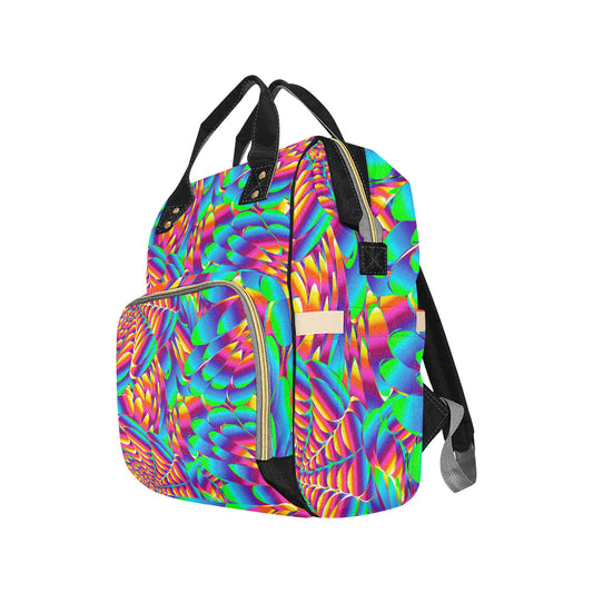 Psychedelic Trippy Pattern Diaper Bag Backpack