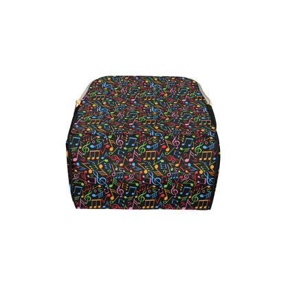 Music Note Colorful Themed Print Diaper Bag Backpack