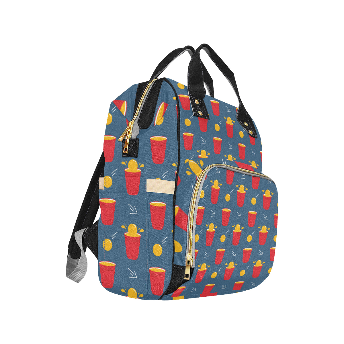 Beer Pong Pattern Print Design 02 Diaper Bag Backpack