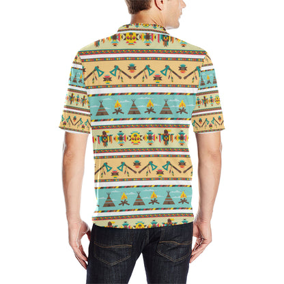 American indian Life Pattern Men Polo Shirt