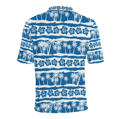Hawaiian Themed Pattern Print Design H021 Men Polo Shirt