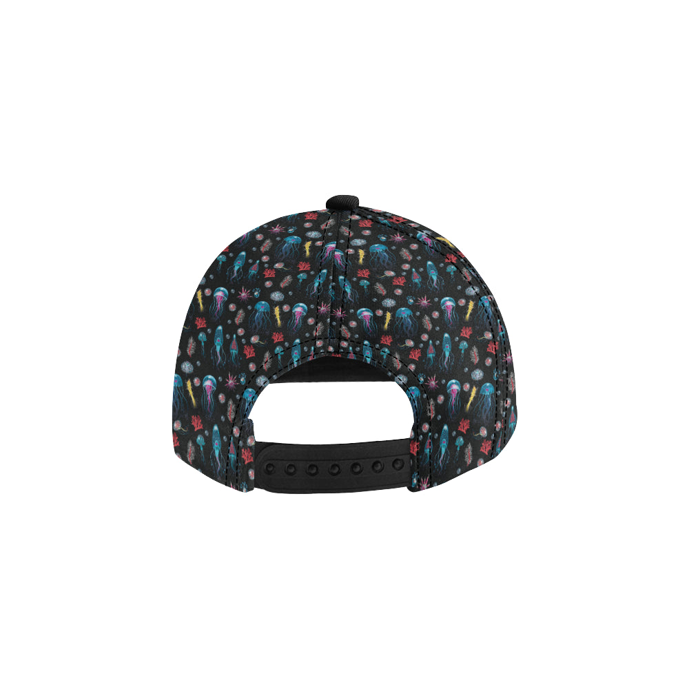 Jellyfish Underwater Print Snapback Cap