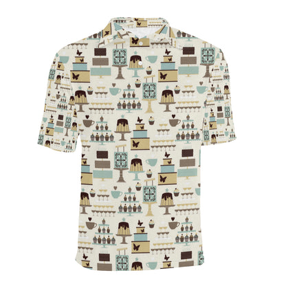 Cake Pattern Print Design 02 Men Polo Shirt