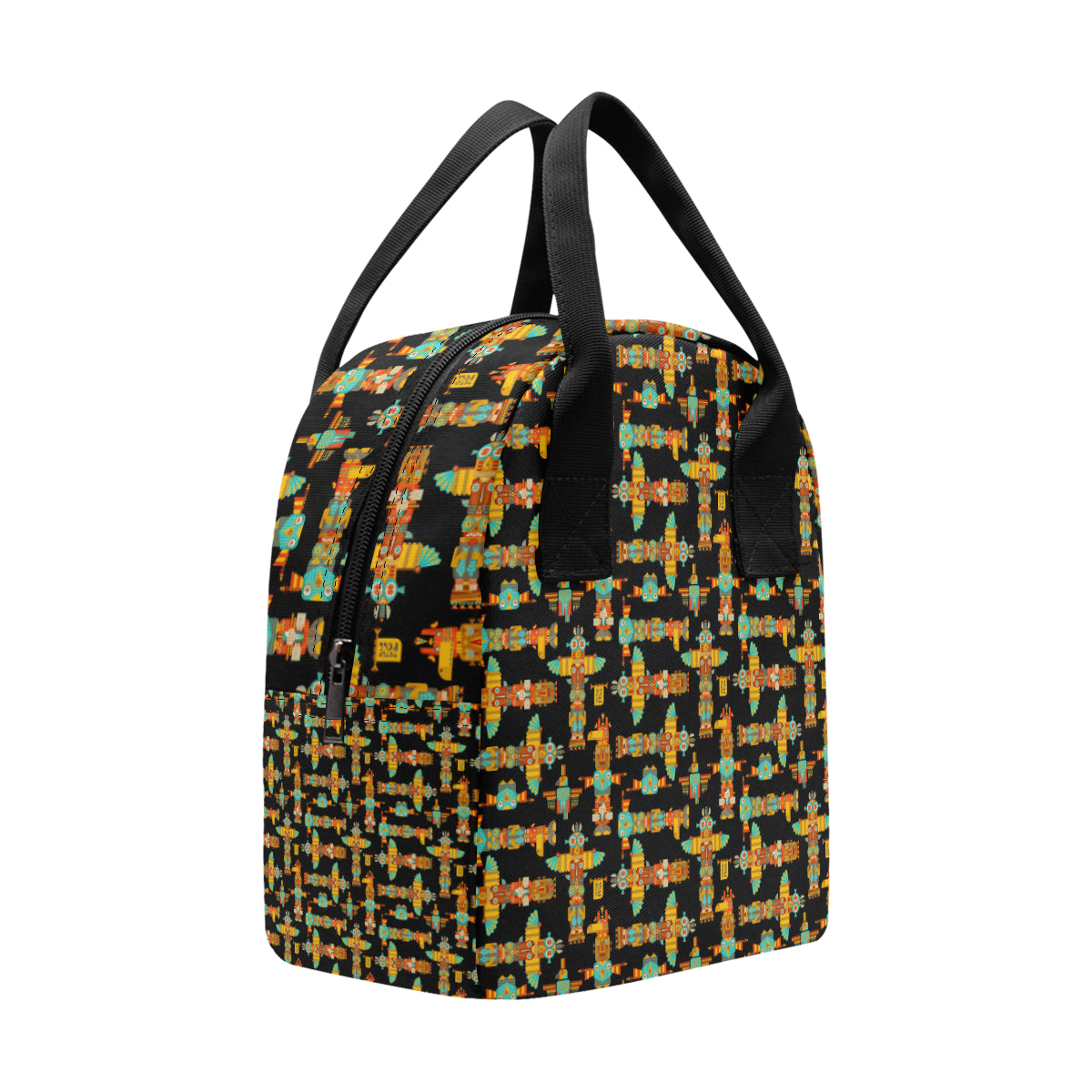 Totem Pole Cartoon Print Insulated Lunch Bag