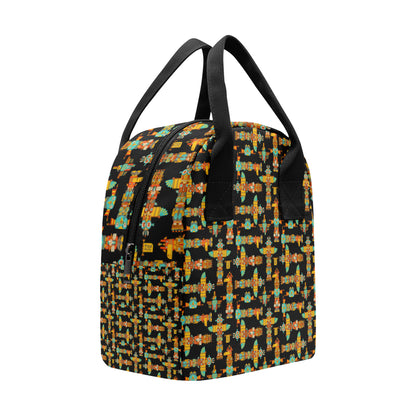 Totem Pole Cartoon Print Insulated Lunch Bag