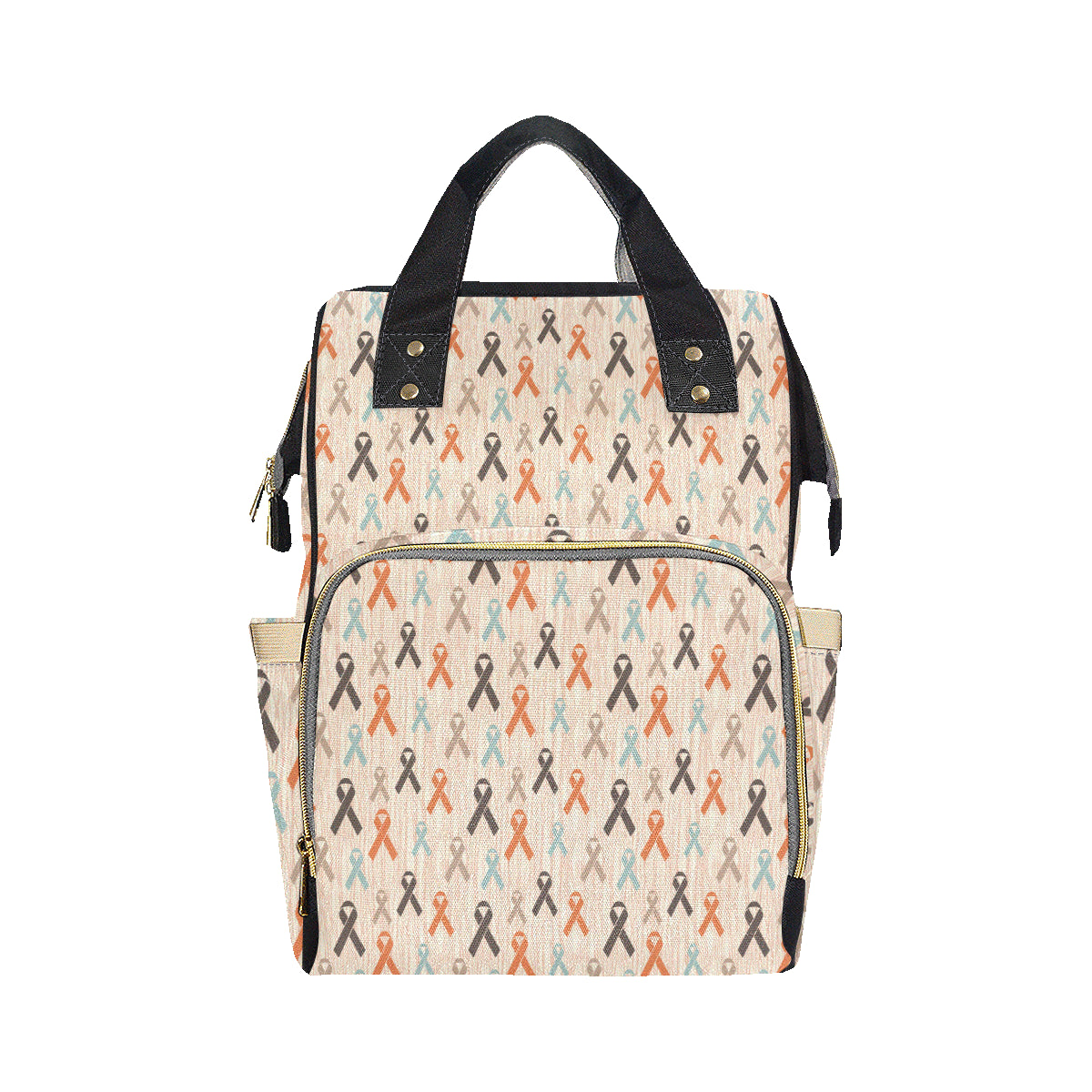 Cancer Awareness Pattern Print Design 01 Diaper Bag Backpack