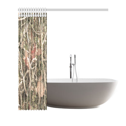 Camouflage Realistic Tree Authumn Print Shower Curtain