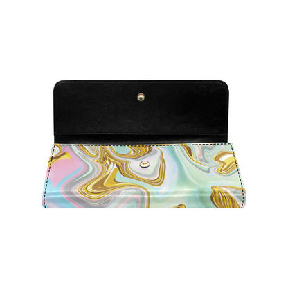 Gold Sweet Marble Women's Trifold Wallet