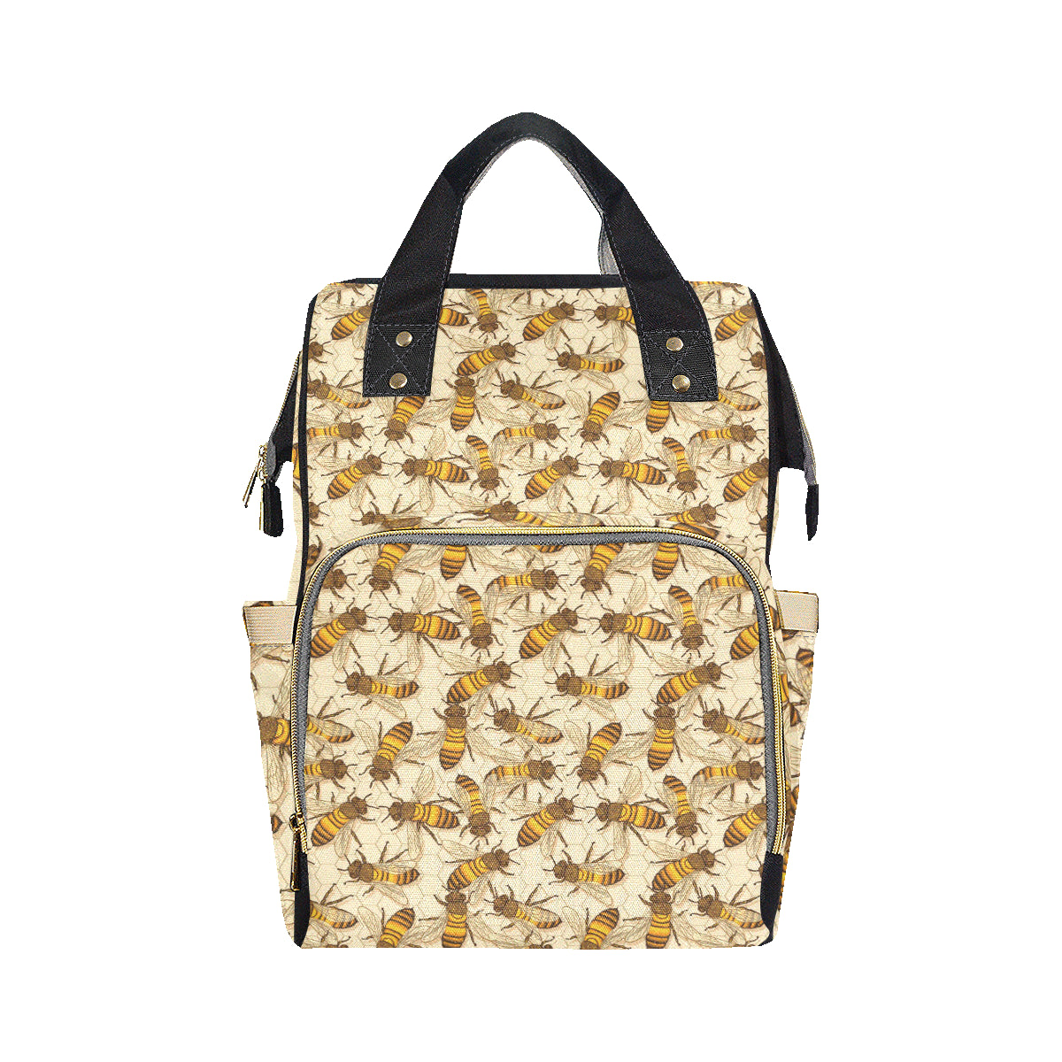 Bee Pattern Print Design BEE05 Diaper Bag Backpack