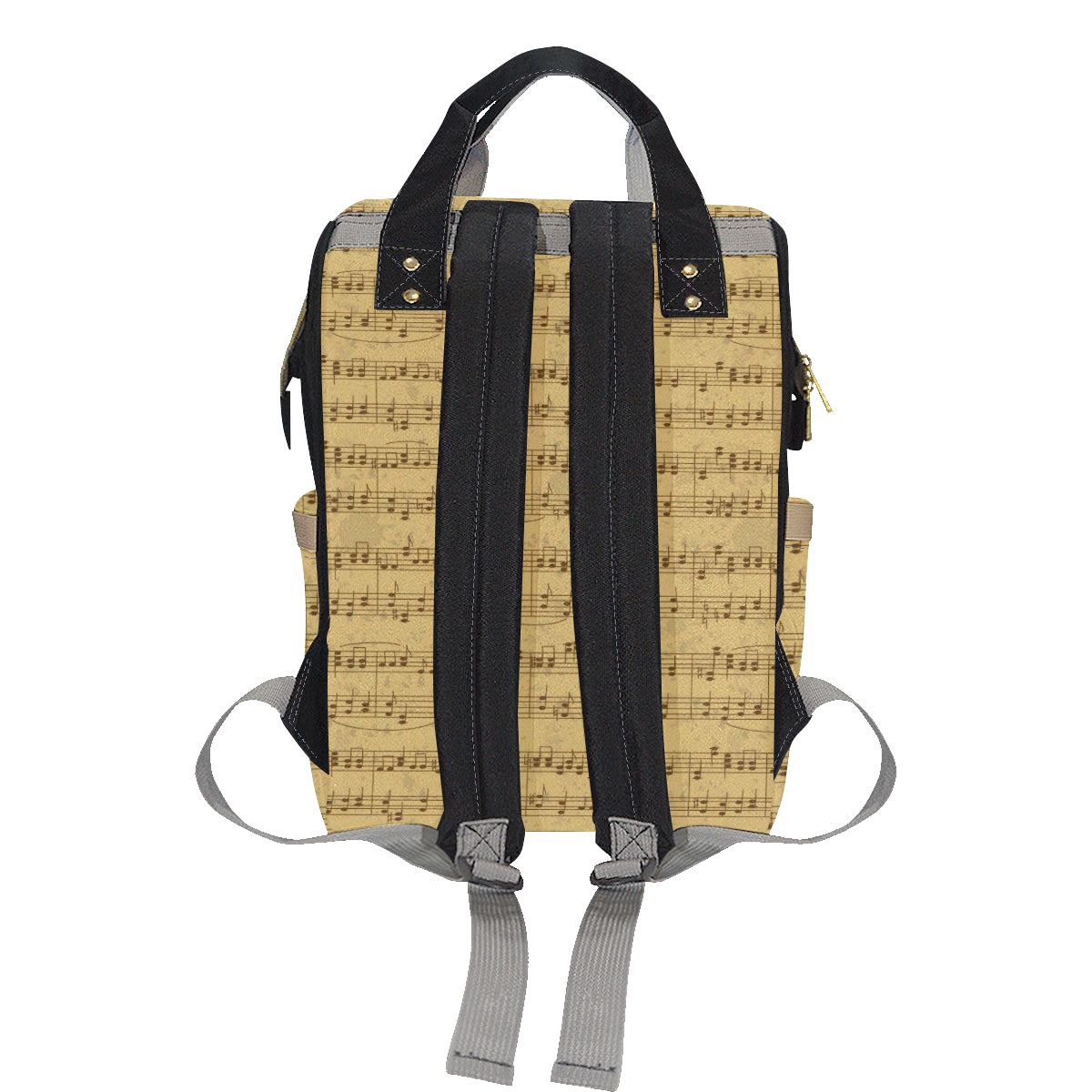 Music Note Vintage Themed Print Diaper Bag Backpack