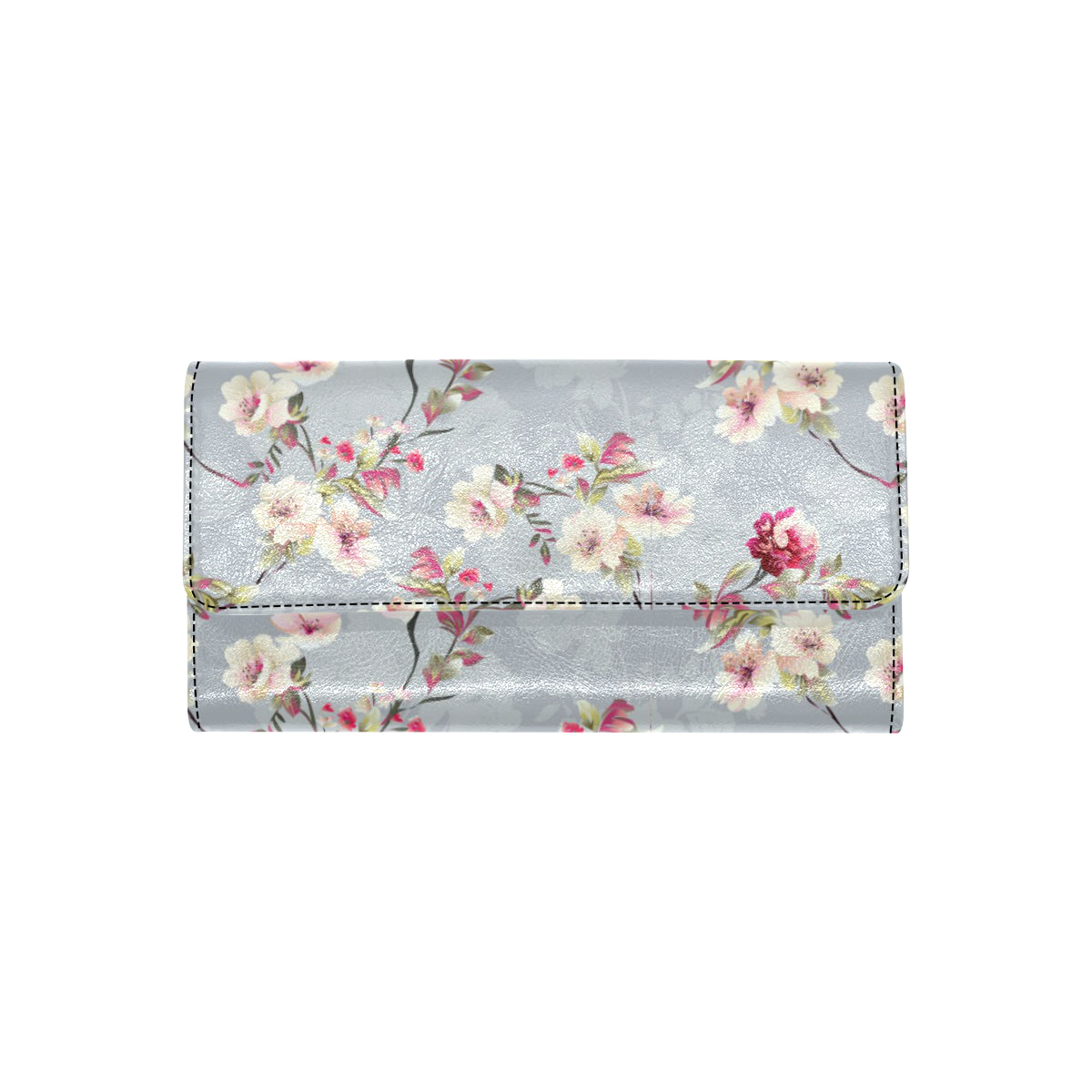 Summer Floral Pattern Print Design SF02 Women's Trifold Wallet