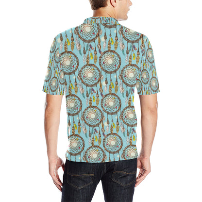 Blue Dream catcher Men Polo Shirt