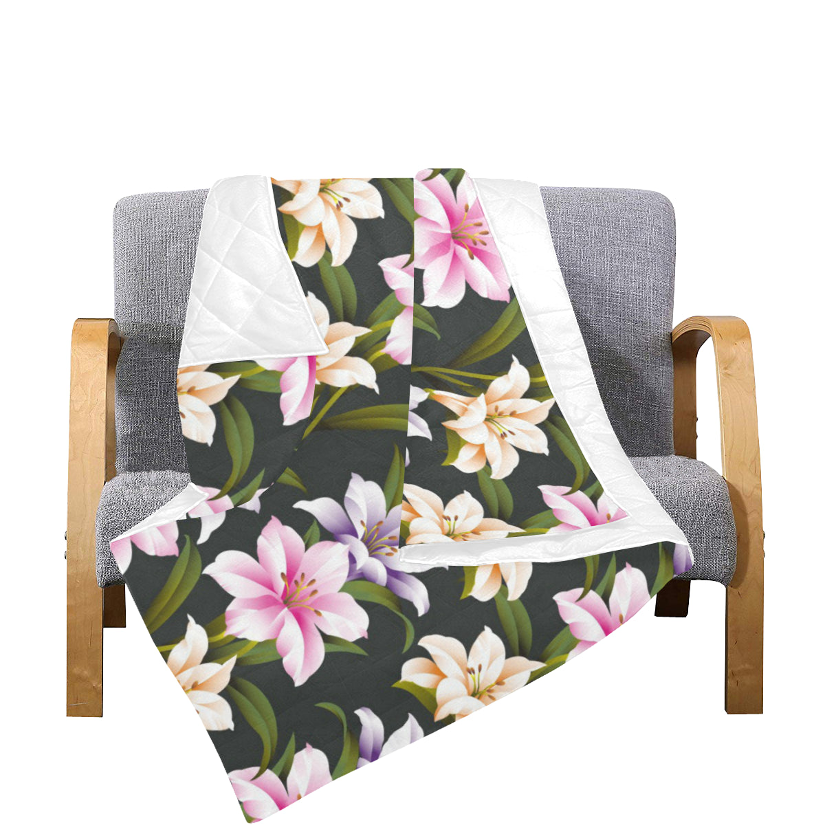Lily Pattern Print Design LY01 Premium Quilt