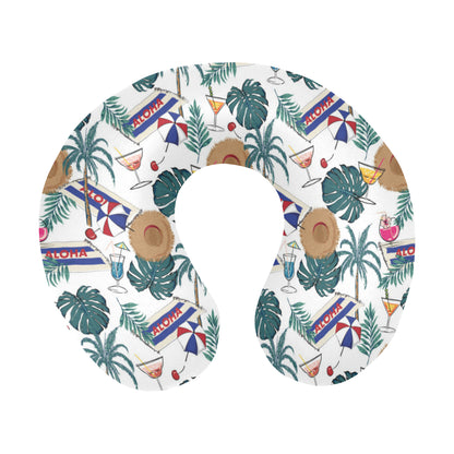 Aloha Hawaii Beach Pattern Print Design 04 U-Shaped Travel Neck Pillow