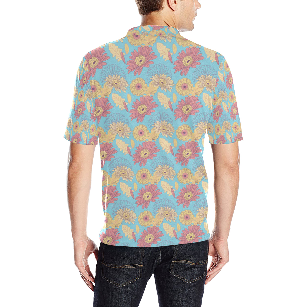 Gerberas Pattern Print Design GB04 Men Polo Shirt