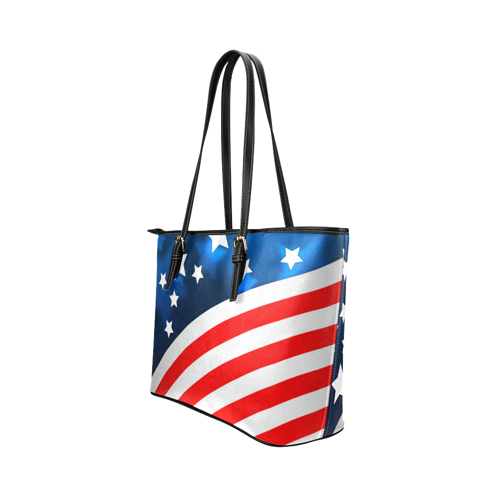 American flag Style Leather Tote Bag