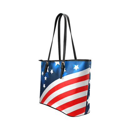 American flag Style Leather Tote Bag