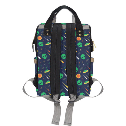 Alien UFO Pattern Print Design 05 Diaper Bag Backpack