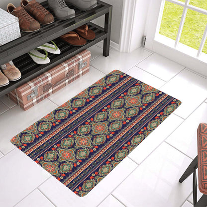 Ethnic Geometric Print Pattern Rubber Doormat