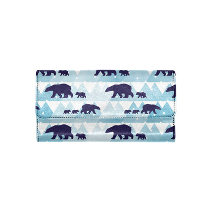 Bear Pattern Print Design BE01 Women's Trifold Wallet