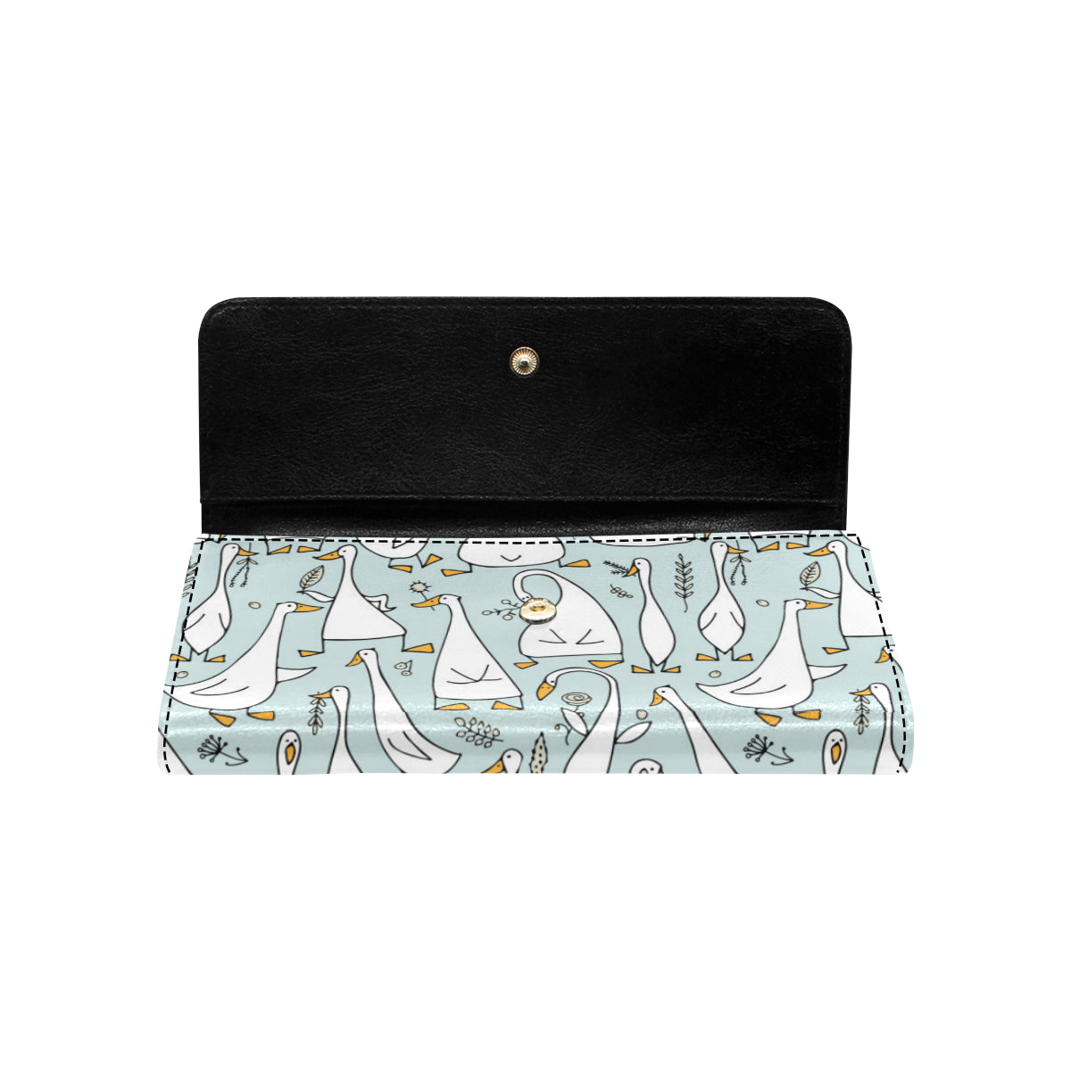 Goose Pattern Print Design 03 Women's Trifold Wallet