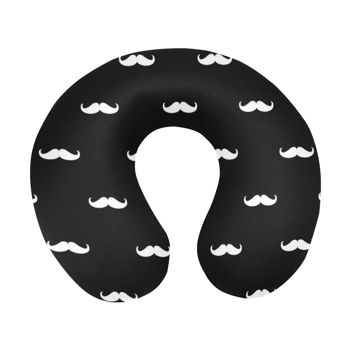 Mustache Pattern Print Design A04 U-Shaped Travel Neck Pillow