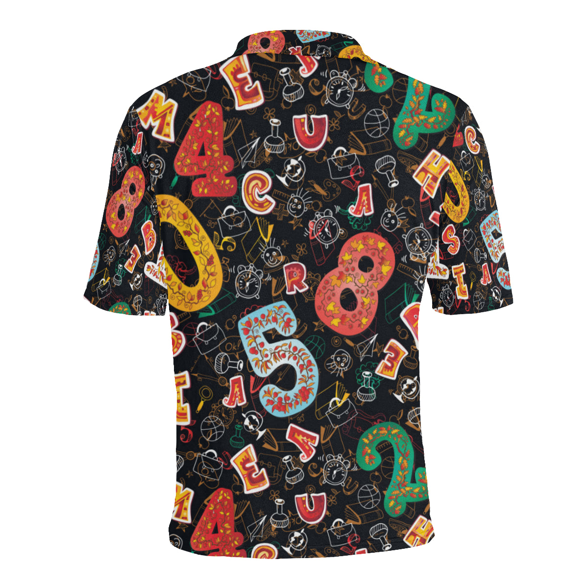Number Pattern Print Design A03 Men Polo Shirt