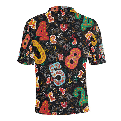 Number Pattern Print Design A03 Men Polo Shirt