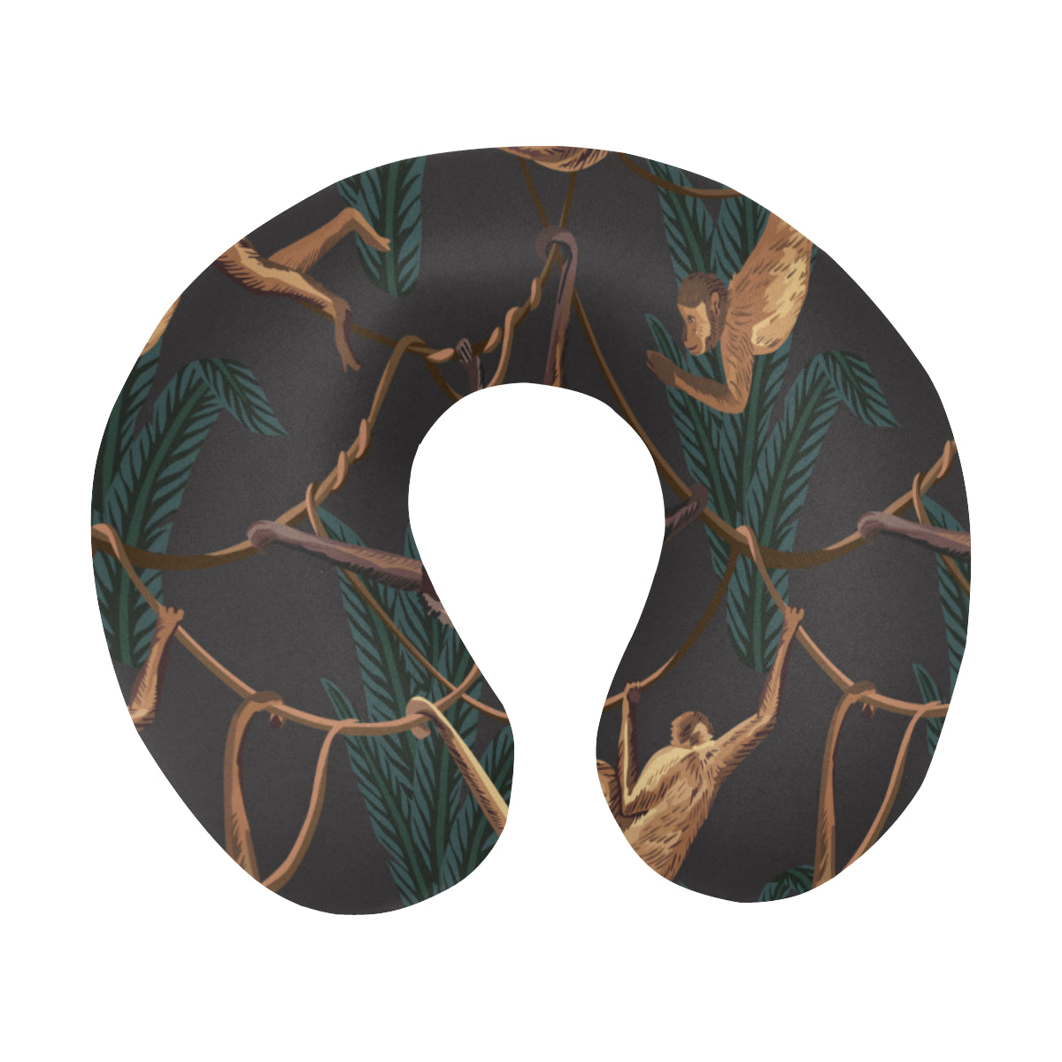 Monkey Pattern Print Design 02 U-Shaped Travel Neck Pillow