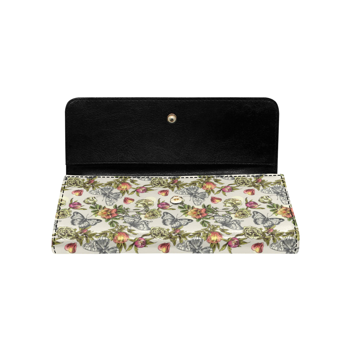 Butterfly Flower Pattern Print Design 06 Women's Trifold Wallet