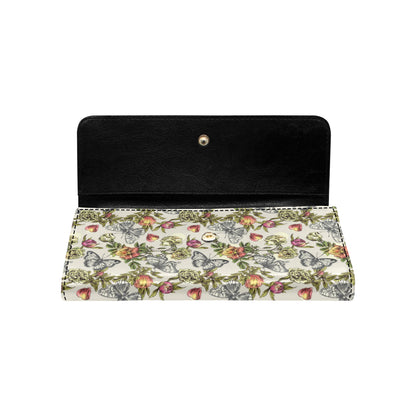 Butterfly Flower Pattern Print Design 06 Women's Trifold Wallet
