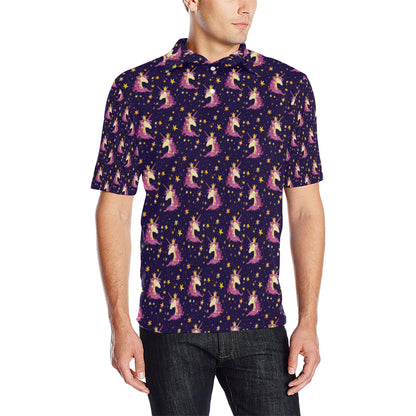 Unicorn Princess Star Sparkle Men Polo Shirt