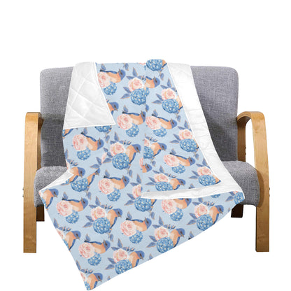 Bluebird Pattern Print Design 01 Premium Quilt
