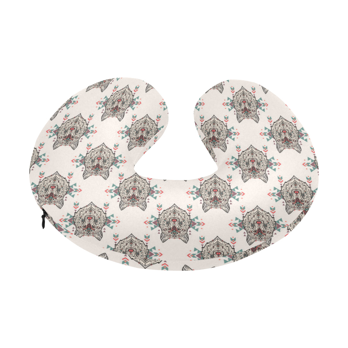 Aztec Wolf Pattern Print Design 01 U-Shaped Travel Neck Pillow