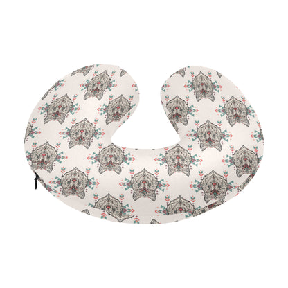 Aztec Wolf Pattern Print Design 01 U-Shaped Travel Neck Pillow
