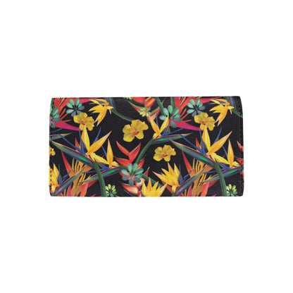 Bird Of Paradise Pattern Print Design BOP016 Women's Trifold Wallet