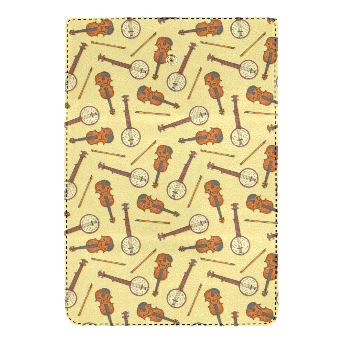 Banjo Violin Pattern Print Design 01 Women's Trifold Wallet