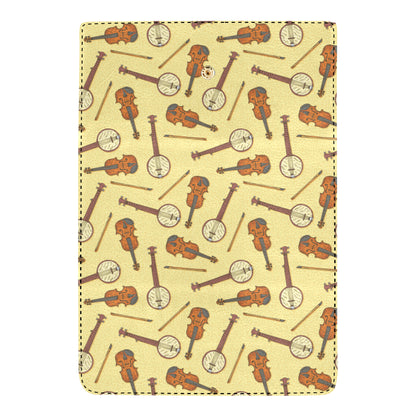 Banjo Violin Pattern Print Design 01 Women's Trifold Wallet