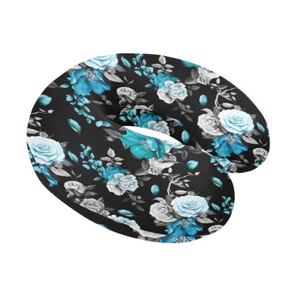 Rose Pattern Print Design A02 U-Shaped Travel Neck Pillow